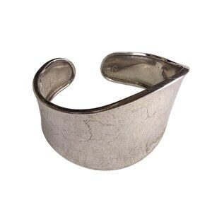 Tiffany & Co. Sterling Silver 925 Sculptural Wave Cuff Bracelet Timeless Design